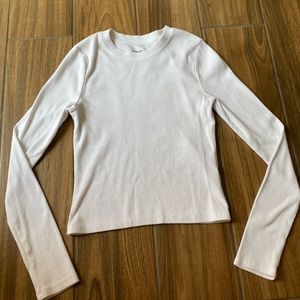 Abercrombie & Fitch White Ribbed Long Sleeve SM